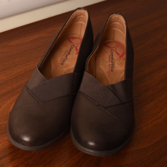 Comfortiva size 11 pillowtop memory foam brown leather new shoes - Picture 6 of 8